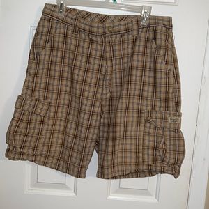3/$10 Mens Wrangler brown plaid shorts